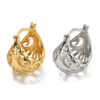 Серьги-кольца с полой корзиной, украшения из латуни для женщин, без кадмия и без свинца, корзина