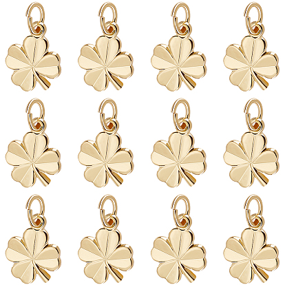 40 шт. Латунные подвески, клевер, без кадмия, без никеля и без свинца