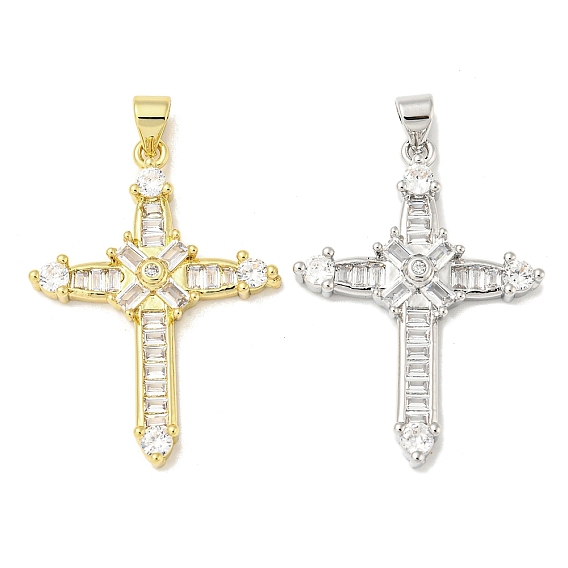 Стойка металлическая латунная микропрофилированная кубическая циркония подвески, долговечный, без свинца и без кадмия, крест прелести, религия