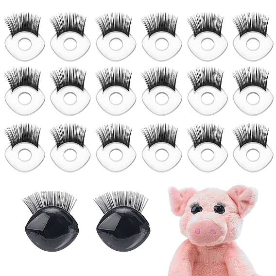 24шт. пластиковые кукольные глаза, с ресницами