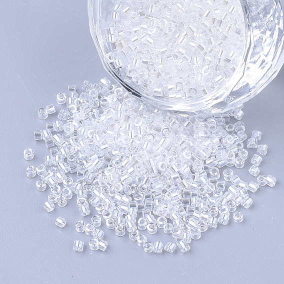 Glass Cylinder Beads, Seed Beads, Transparent Colours Lustered, Round Hole