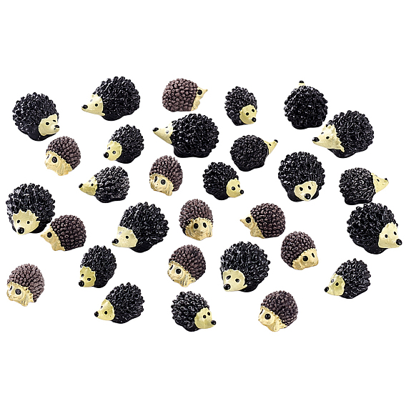 30 шт. 3 стили миниатюрные украшения в виде ёжиков из смолы, аксессуары для домашнего кукольного домика с микро-ландшафтом, притворяясь опорными украшениями