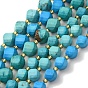 Perles de howlite naturelles teintes, avec des perles de rocaille, torsion facettes