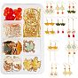 DIY Autumn Theme Earrings Making Kits, Including Alloy Leaf Pendants, Glass Beads, Brass Earring Hooks & Cable Chains & Linking Rings