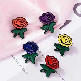 Alloy Oil Droplet Brooch - European and American Style, Metal Flower Cufflinks Decoration.