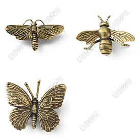 3Stück 3Stil Messing Display Dekorationen, Hauptdekorationen, Libelle & Bienen & Schmetterling