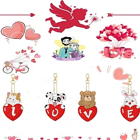 2024 Valentine's Day Heart DIY Diamond Painting Kit, Including Acrylic Rhinestones Bag, Diamond Sticky Pen, Tray Plate and Clasp