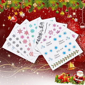 Christmas Nail Stickers, Self-adhesive Snowflake Gingerbread Man Snowman Stag Nail Art Decals Supplies, for Woman Girls DIY Manicure Design