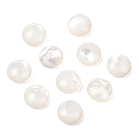 Натуральный белый бусы, нет отверстий / незавершенного, плоско-круглые