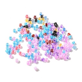 Цилиндрические стеклянные бусины, прозрачные цвета внутри