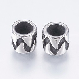 304 эмалированные эмали из нержавеющей стали, бусины с большим отверстием, колонка