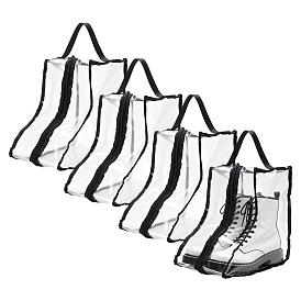 Прозрачные пластиковые ПВХ-пакеты для хранения обуви с застежкой-молнией и ручками., прямоугольные