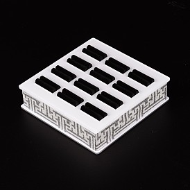 Acryliques cuboïde anneau affiche, 12x12x3.2 cm