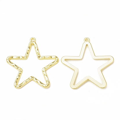 Rack Plating Alloy Star Open Back Bezel Pendants, For DIY UV Resin, Epoxy Resin, Pressed Flower Jewelry, Cadmium Free & Nickel Free & Lead Free