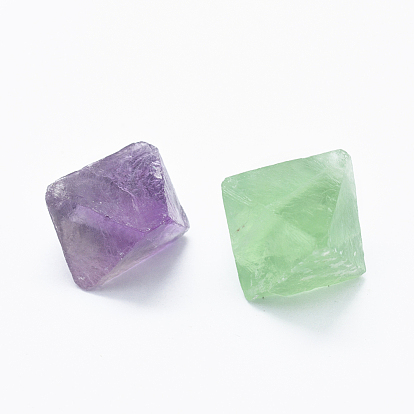 Natural Fluorite Beads, No Hole/Undrilled, Bicone