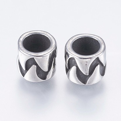 304 эмалированные эмали из нержавеющей стали, бусины с большим отверстием, колонка