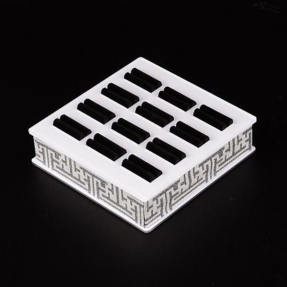 Acryliques cuboïde anneau affiche, 12x12x3.2 cm