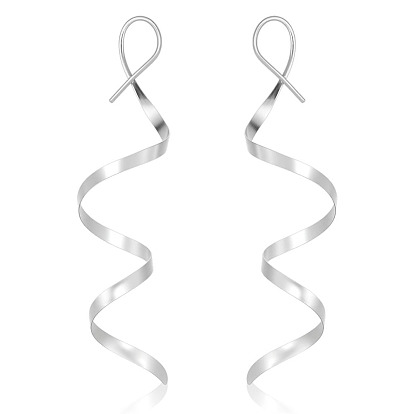1 пара 925 серьги-подвески из стерлингового серебра, спиральный вихрь