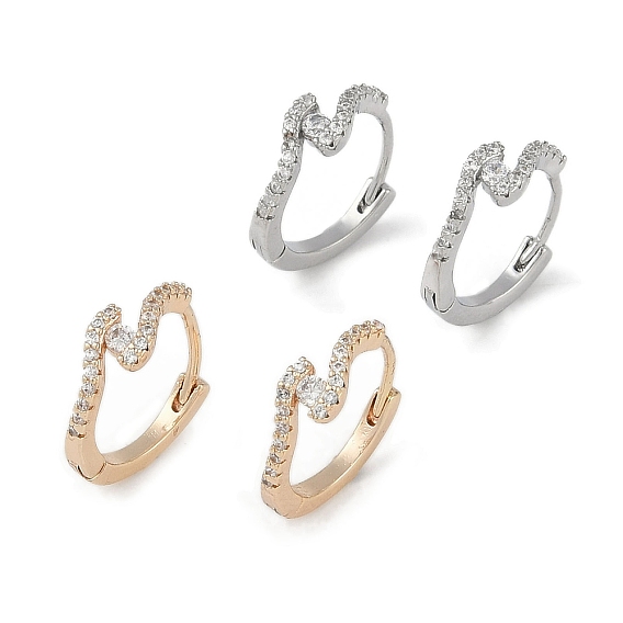 Серьги-кольца из прозрачного кубического циркония, украшения из латуни для женщин