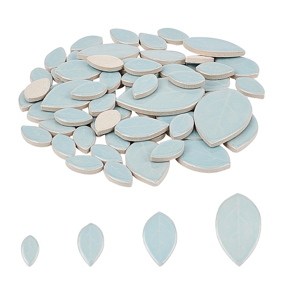 Handmade Porcelain Cabochons, Leaf