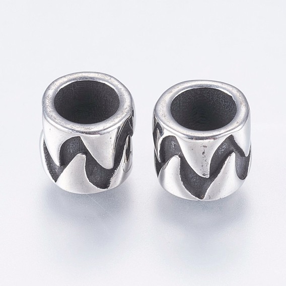 304 эмалированные эмали из нержавеющей стали, бусины с большим отверстием, колонка