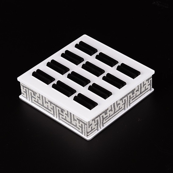 Cuboid Acrylic Ring Displays, 12x12x3.2cm
