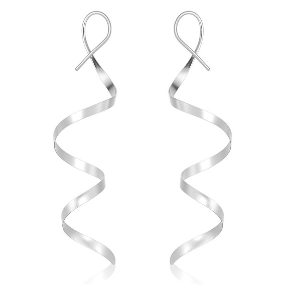 1 пара 925 серьги-подвески из стерлингового серебра, спиральный вихрь