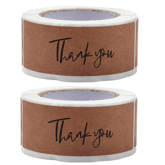 2 рулоны самоклеящейся бумаги подарочные бирки youstickers, прямоугольник спасибо наклейки этикетки, для малого бизнеса