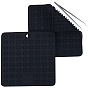 2Pcs Square Silicone Hot Mats for Hot Dishes, Heat Resistant Pot Holder, Heat Insulation Pad Kitchen Tool, with 1Pc Iron Beading Tweezers