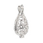 Полые медные Locket подвески, подвески для клеток, капля, без кадмия, без никеля и без свинца, 28x13x12 мм, отверстие : 2.5 мм
