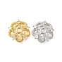 Колпачки для бусин из прозрачного кубического циркония в форме цветка из латуни, долговечный, без кадмия и без свинца, стойки покрытие
