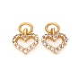 Electroplated Brass Micro Pave Cubic Zirconia Charms, with Jump Ring, Long-Lasting Plated, Heart