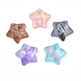 Transparent Resin Cabochons, with Water Ripple, Star