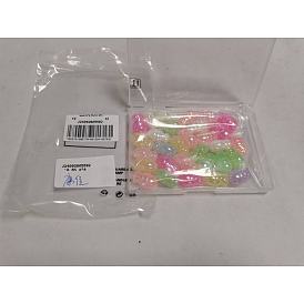 30pcs perles acryliques opaques, de couleur plaquée ab , poisson