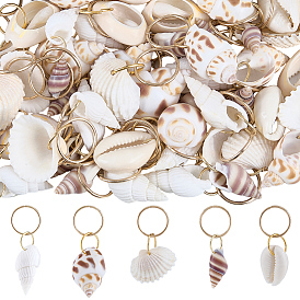 60 шт. 5 стили подвески в виде ракушек, формы раковины, с 304 кольцами из нержавеющей стали