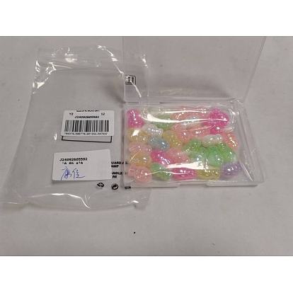 30pcs perles acryliques opaques, de couleur plaquée ab , poisson