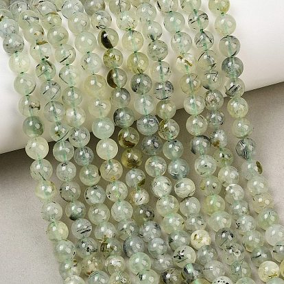 Perlas naturales prehnita hebras, redondo liso