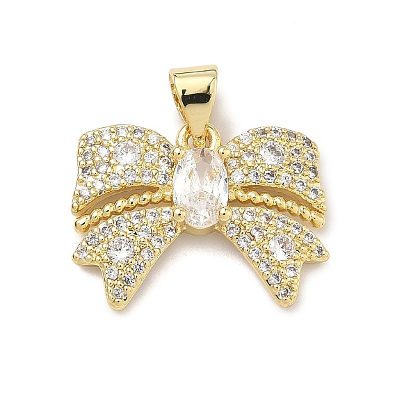 Латунные микро проложить кубического циркония подвески, бантом прелести, стойки покрытие, долговечный, без свинца и без кадмия