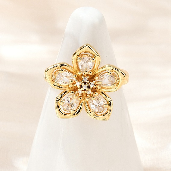 Кольца-манжеты из латуни с микропаве из прозрачного кубического циркония, без кадмия и без свинца, стойки покрытие, долговечный