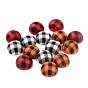 Tartan Design Natural Wooden Cabochons, Half Round