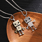 Кулон в виде робота из сплава 201 ожерелья из нержавеющей стали с цепочкой-коробкой