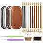 DIY Purse Making Kits, including 5Pcs 5 Colors PU Leather Bottom, 10Pcs 5 Colors Imitation Leather Bag Handles and 2Pcs 2 Styles TPR Handle Aluminum Crochet Hook Needles
