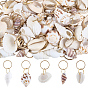 60 шт. 5 стили подвески в виде ракушек, формы раковины, с 304 кольцами из нержавеющей стали
