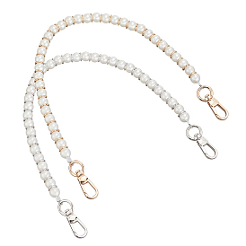 2 шт 2 цвета смола искусственный жемчуг бусины сумки ремни, с поворотной застежкой из цинкового сплава, аксессуары для замены ручки сумки