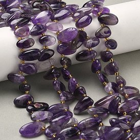 Природный аметист нитей бисера, слеза, Топ пробуренной, с бисером