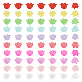 400шт 10 цвета непрозрачные акриловые колпачки для бусин, цветок