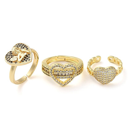 Покрытие стойки латунь микро паве цирконий открытые манжеты кольца, без кадмия, без никеля и без свинца, реальный 18 k позолоченный