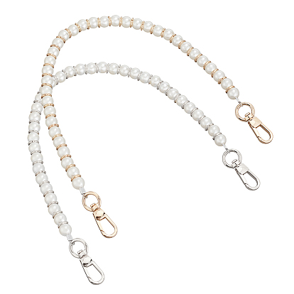 2 шт 2 цвета смола искусственный жемчуг бусины сумки ремни, с поворотной застежкой из цинкового сплава, аксессуары для замены ручки сумки