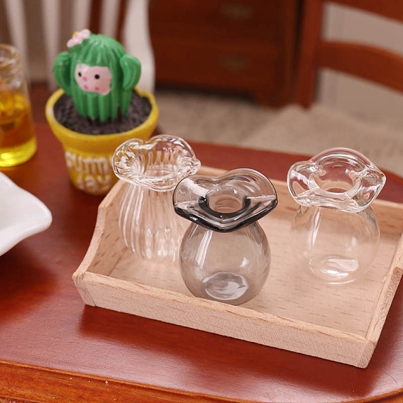 Стеклянная ваза миниатюрные украшения, аксессуары для домашнего кукольного домика с микро-ландшафтом, притворяясь опорными украшениями