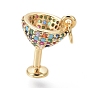Латунные микро проложить кубического циркония прелести, с прыжковых колец, Мартини чары, чашка прелести, красочный
